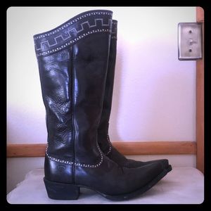 GORGEOUS ARIAT Knee High Boots Deep Brown/Black